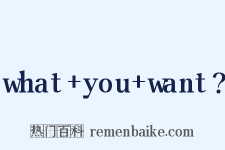 what+you+want?是什么意思的图片